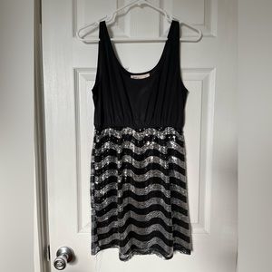 Black & Silver Sequin Dress